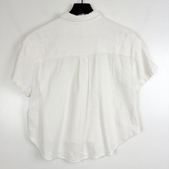 Madewell Breezewoven Beachside Shirttail Top Shirt Button Front White NF219 - M - Picture 6 of 8